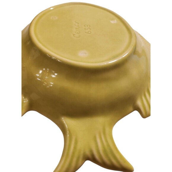 Cemar 638  Fish Salad Plate Mid-century Modern Lime Green California Pottery - Picture 3 of 6